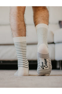 Chaussettes Rayées, chaussettes ecru, chaussettes bio, chaussettes coton, chaussettes femme, chaussettes homme