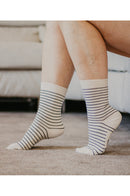 Chaussettes Rayées, chaussettes ecru, chaussettes bio, chaussettes coton, chaussettes femme, chaussettes homme