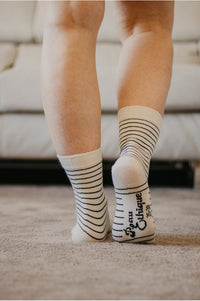 Chaussettes Rayées, chaussettes ecru, chaussettes bio, chaussettes coton, chaussettes femme, chaussettes homme