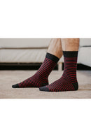 Chaussettes coton, chaussettes rayées rouge, chaussettes bio, chaussettes homme, chaussettes femme, chaussette qui ne serre pas