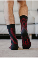 Chaussettes coton, chaussettes rayées rouge, chaussettes bio, chaussettes homme, chaussettes femme, chaussette qui ne serre pas