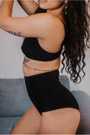 Culotte Haute Sublime Coton Bio, culotte haute galbante, culotte gainante, culotte porte-jarretelles 