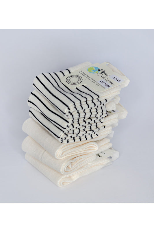 Lot de chaussettes claires, lot de chaussettes coton bio, chaussettes naturel, chaussettes sans elastique