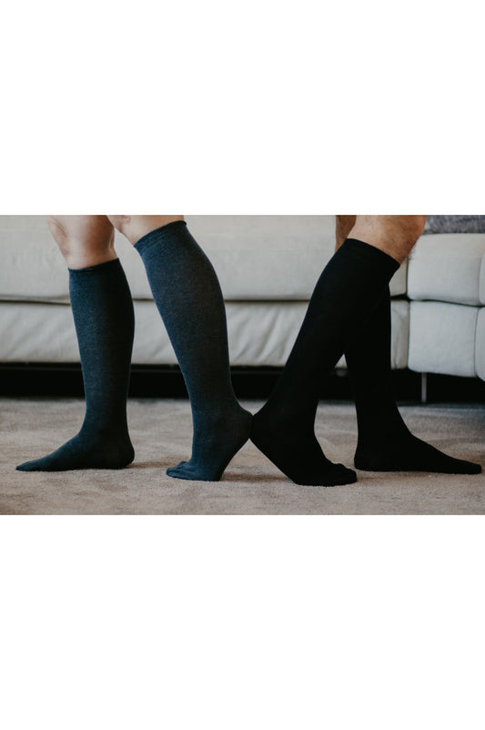 Lot de chaussettes hautes, chaussettes hautes coton, chaussettes hautes femme, chaussettes hautes homme, bas de contention