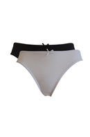 Lot Slip Noir et Blanc coton bio, lot slip femme pur coton