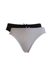 Lot Slip Noir et Blanc coton bio, lot slip femme pur coton