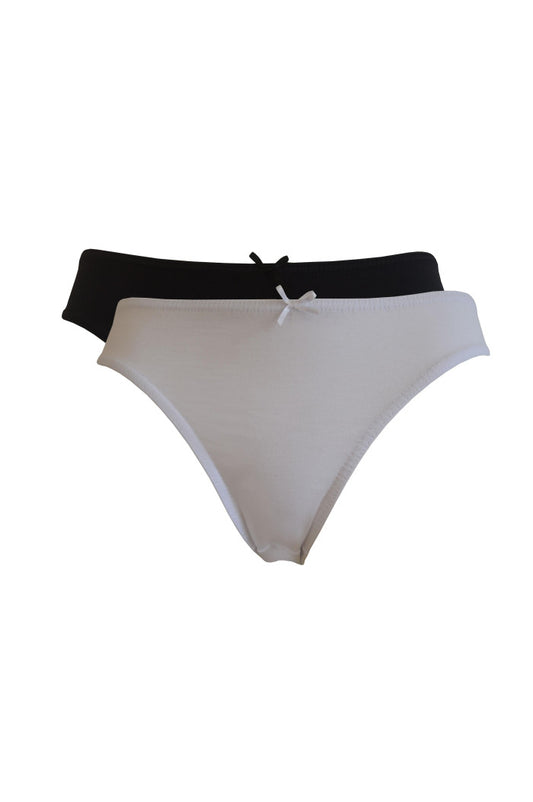 Lot Slip Noir et Blanc coton bio, lot slip femme pur coton