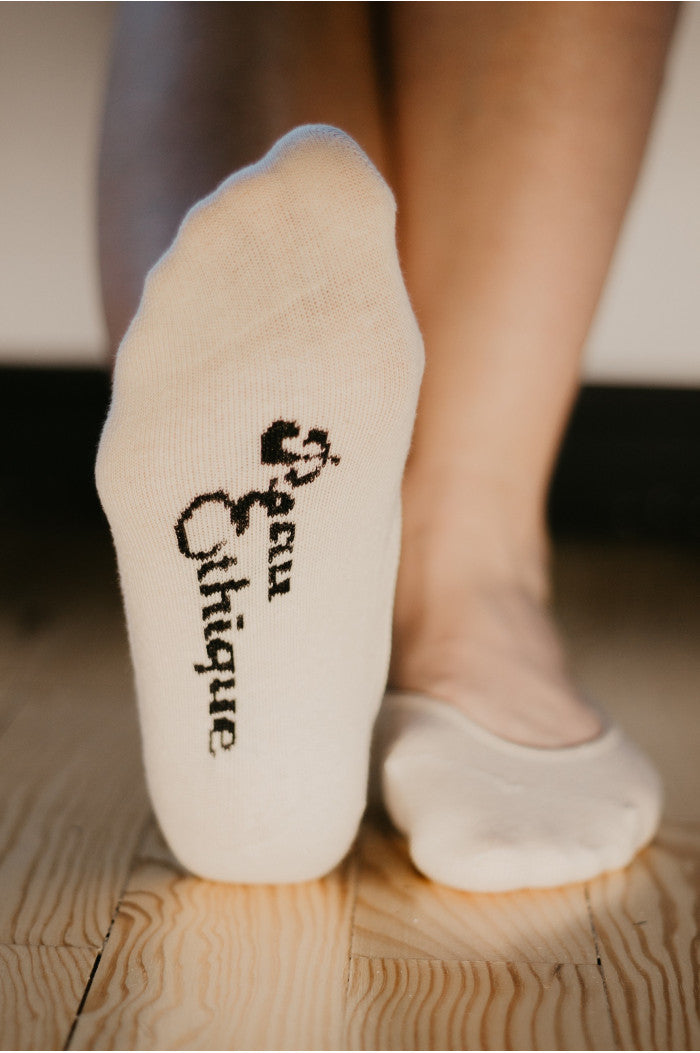 Chaussette invisible beige en coton bio
