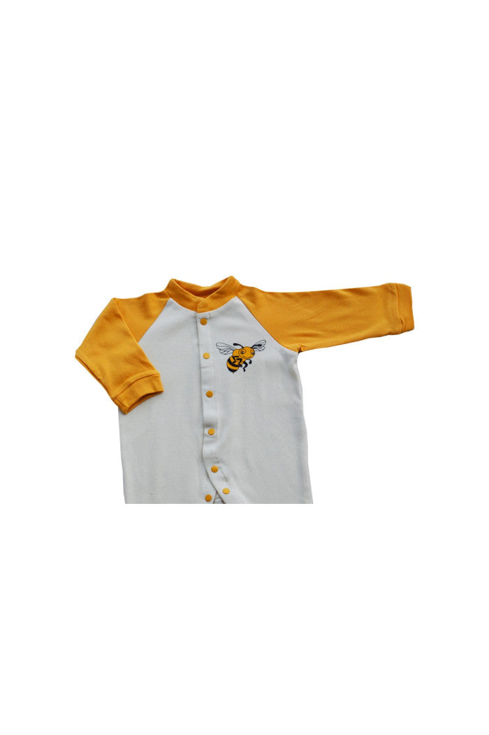 Pyjama Abeille Coton Bio, dors bien, pyjama bio, pyjama bébé, pyjama écru