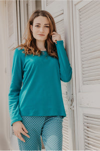 Pyjama Femme coton biologique, pyjama femme, pyjama chaud, pyjama Peau-Ethique, pyjama pur coton, pyjama hiver