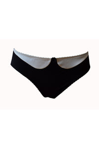 Slip noir, slip femme, slip coton, slip bio, slip coton soie, slip soie, slip coton bio,