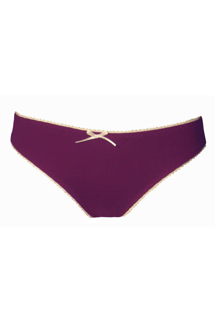 Slip femme élégance coton bio Prune