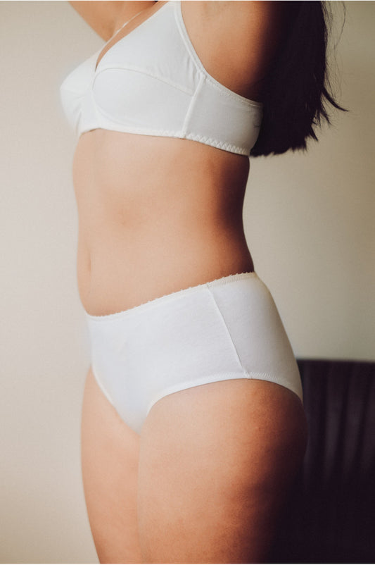 Culotte taille haute en coton bio, slip femme taille haute en 100% coton, slip taille haute gainant