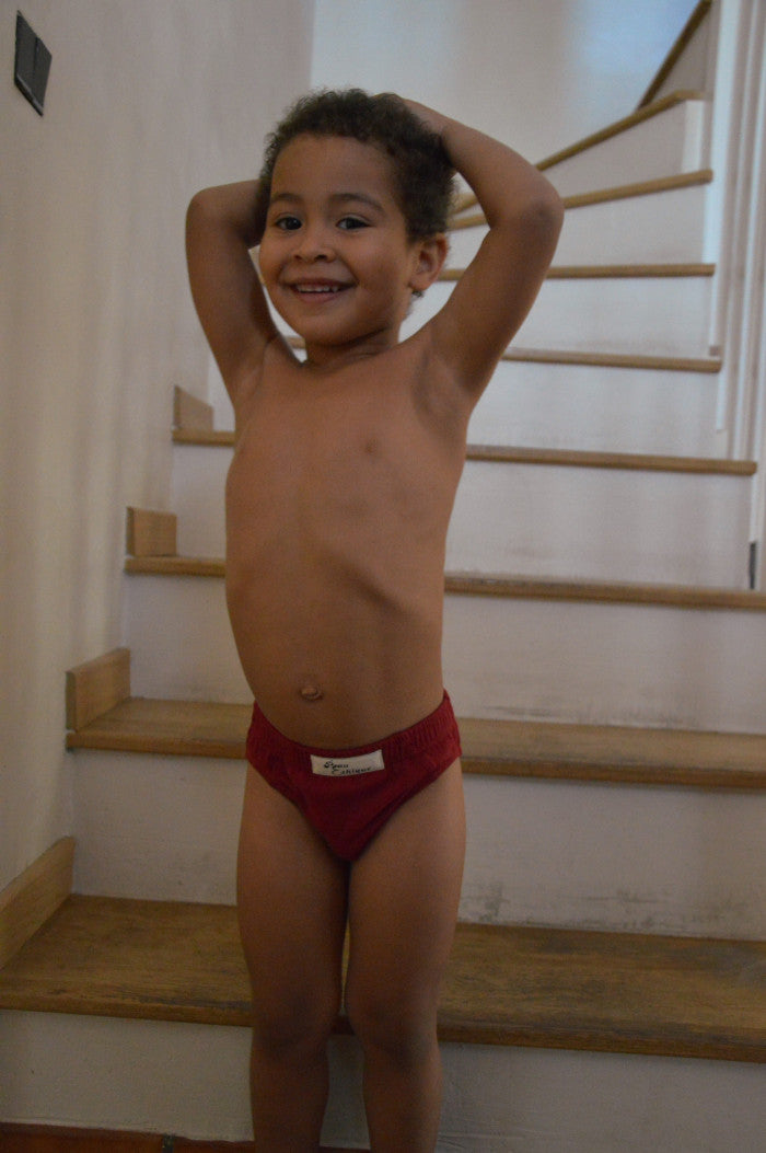 Slip Garçon coton bio Bordeaux