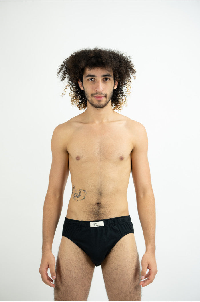 Slip homme coton biologique, sous-vêtement homme, slip noir, slip bio, slip kangourou, homme slip
