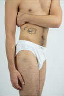 Slip homme coton biologique, sous-vêtement homme, slip blanc, slip homme