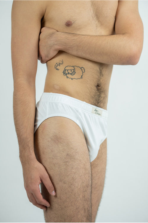 Slip homme coton biologique, sous-vêtement homme, slip blanc, slip homme