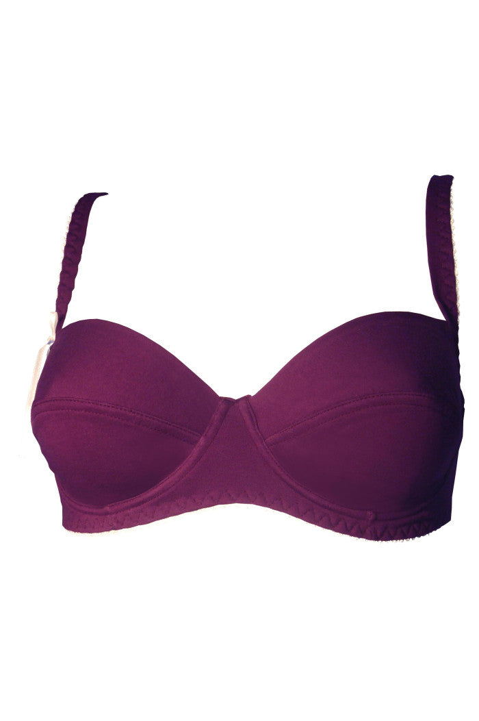 Soutien-gorge avec armatures élégance coton bio Prune