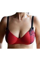 Soutien-Gorge Emboitant Rouge Dentelle Coton