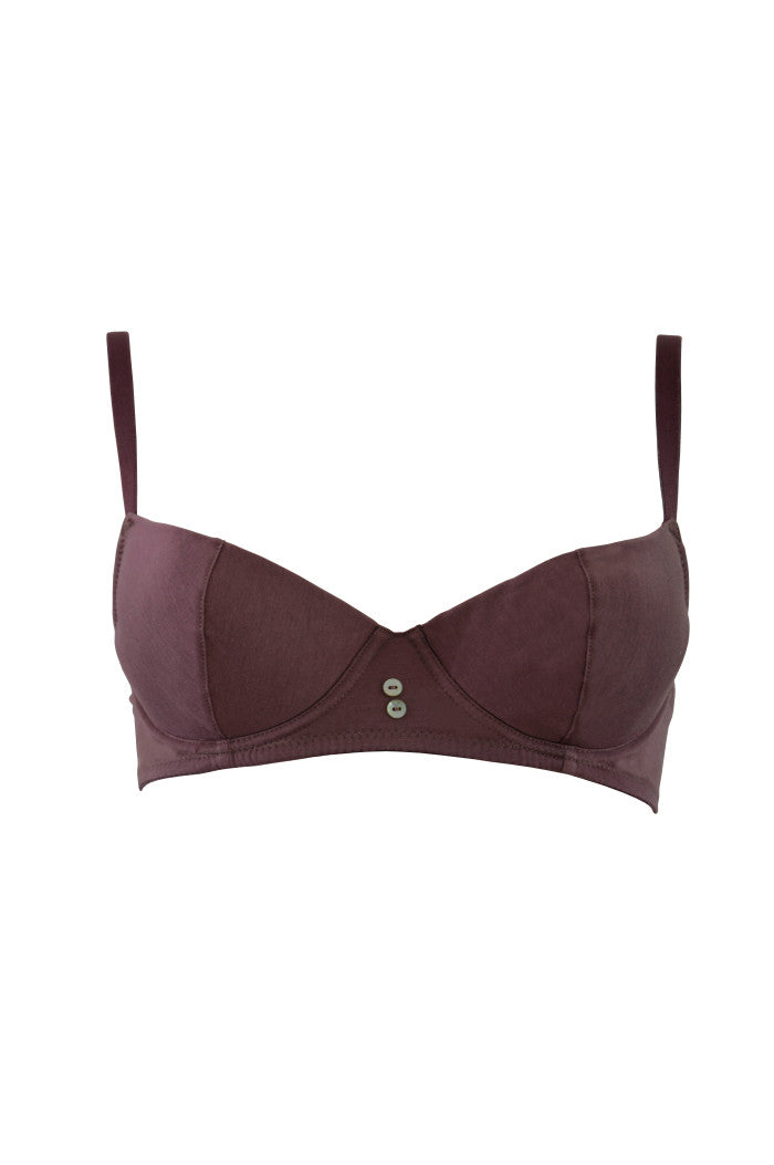 Soutien gorge mousse coton avec armatures Lisa violine, soutien-gorge push up en coton, soutien gorge rembouré
