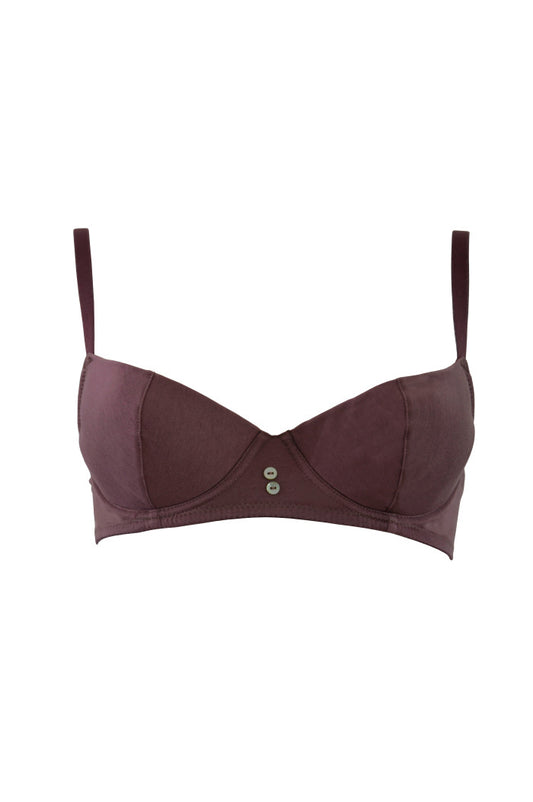 Soutien gorge mousse coton avec armatures Lisa violine, soutien-gorge push up en coton, soutien gorge rembouré