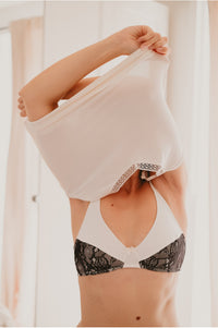 Soutien-gorge sans armature Sublime Blanc, soutien gorge dentelle, soutien gorge coton