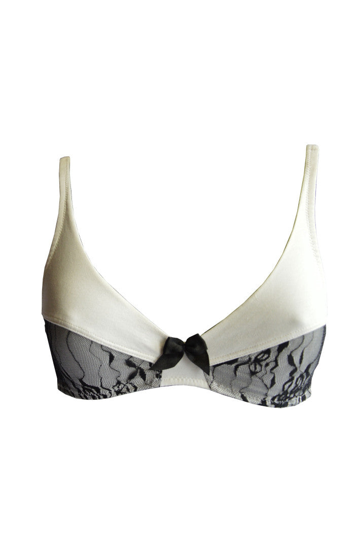 Soutien-gorge sans armature Sublime Blanc, soutien gorge dentelle, soutien gorge coton