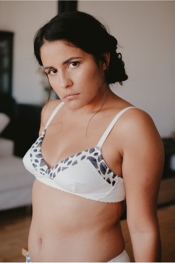 Soutien-Gorge Sans armatures ecru coton biologique, soutien-gorge triangle en coton biologique