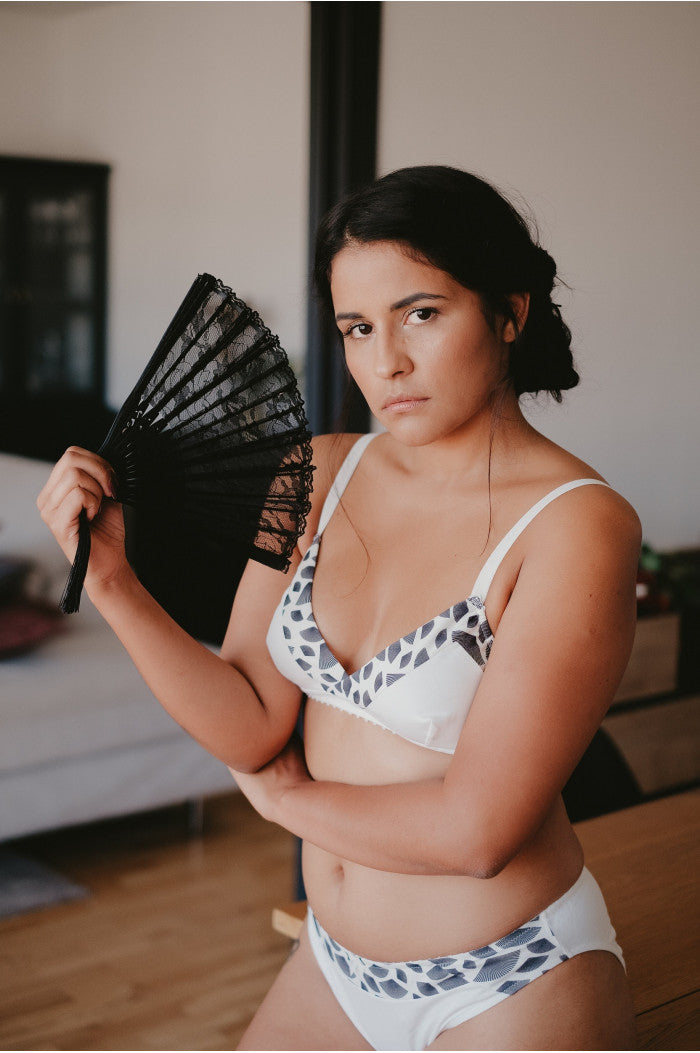 Soutien-Gorge Sans armatures ecru coton biologique, soutien-gorge triangle en coton biologique