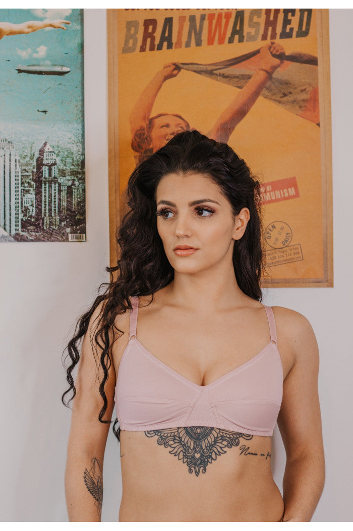 Soutien-gorge sans armatures éternelle coton bio rose fumé