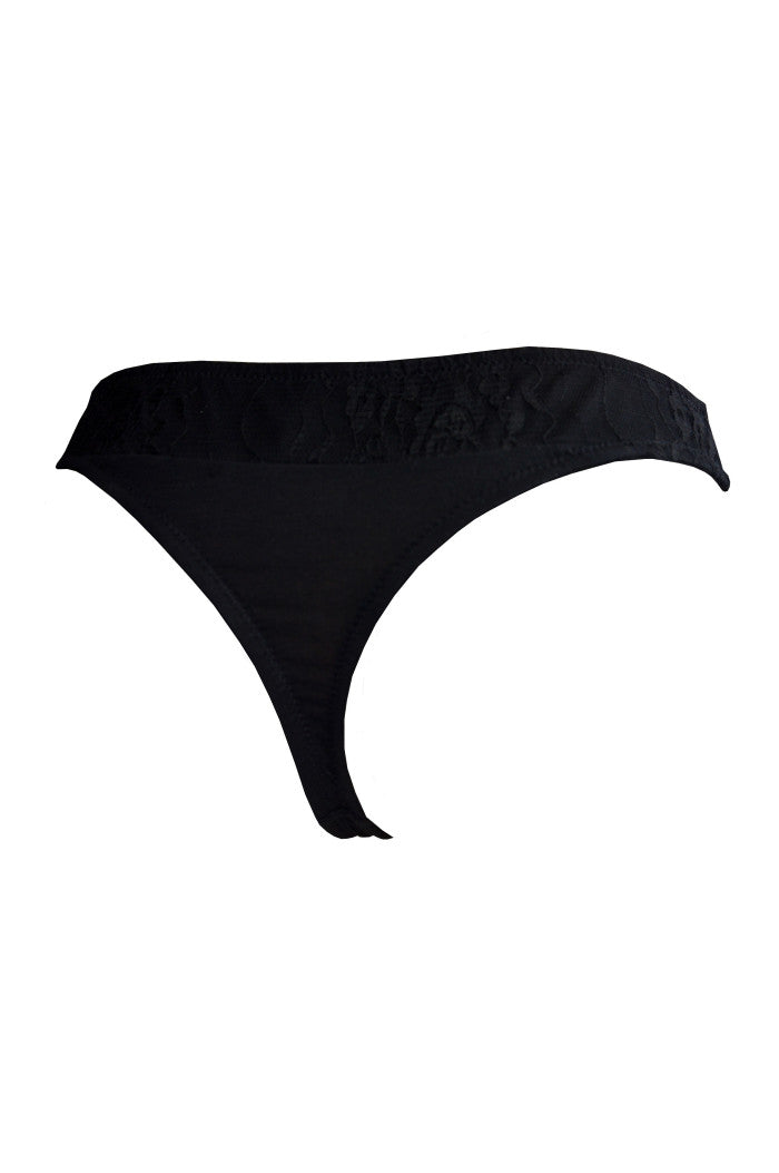 String Sublime Noir, string dentelle, string noir, string coton, string bio