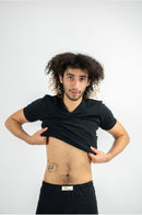 tee-shirt homme, sous-vêtement homme, teeshirt noir, teeshirt sous chemise