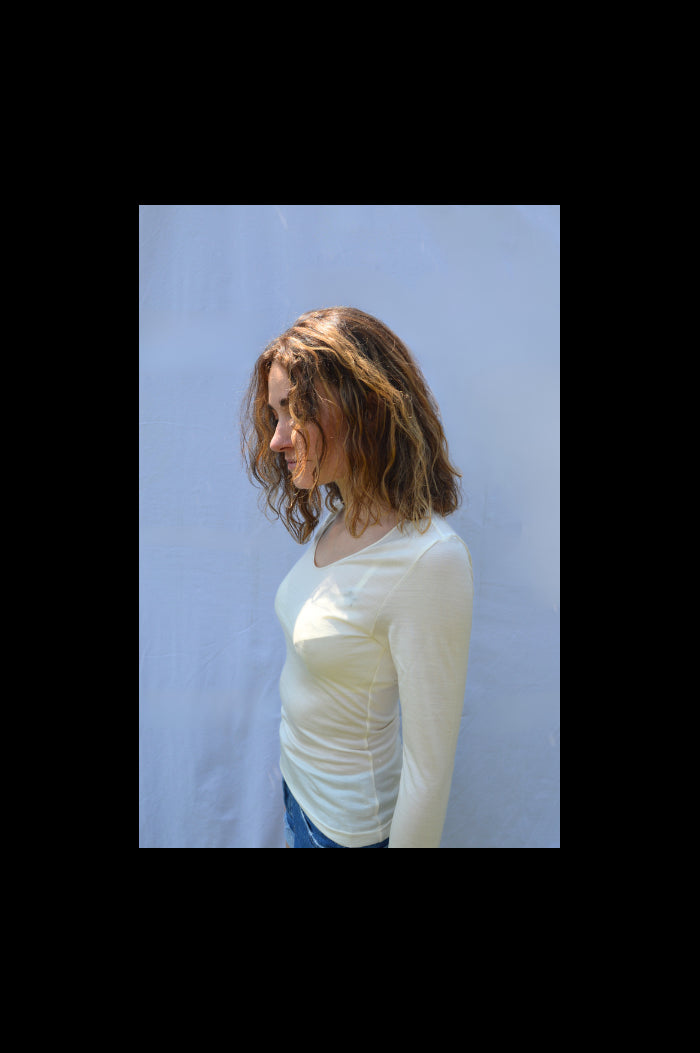 Tee-Shirt Laine et Soie Ecru
