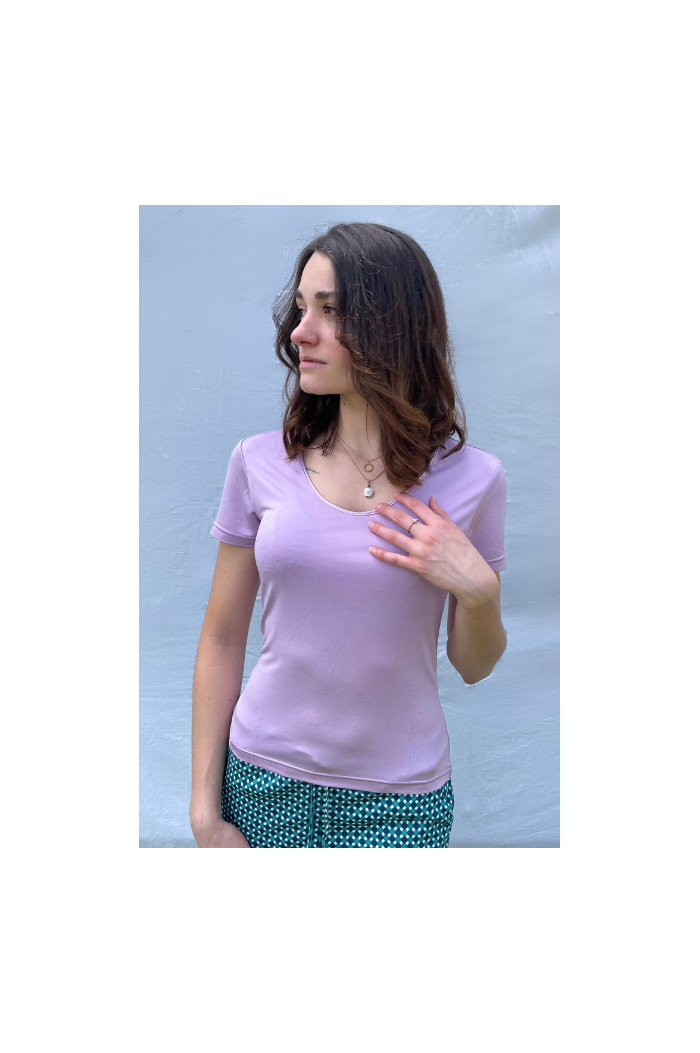 Teeshirt soie manches courtes, tee-shirt 100 % soie, vêtement soie, vêtements 100 % soie naturelle