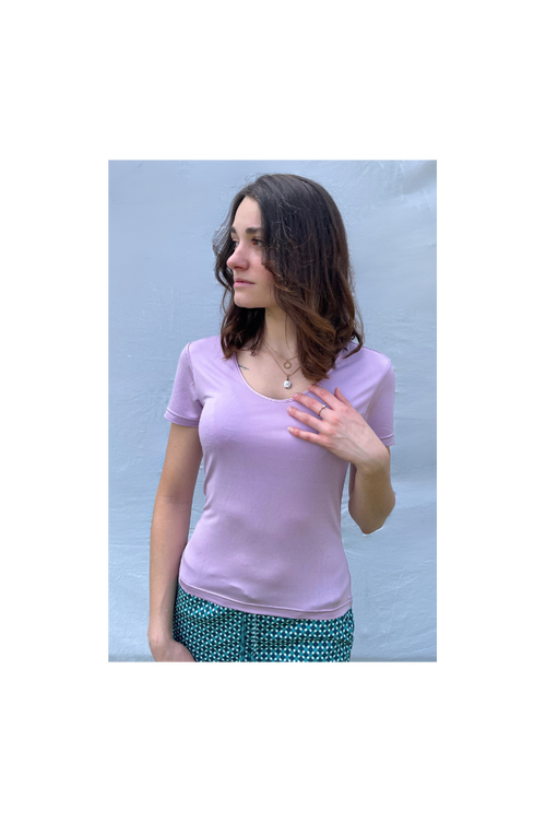 Teeshirt soie manches courtes, tee-shirt 100 % soie, vêtement soie, vêtements 100 % soie naturelle