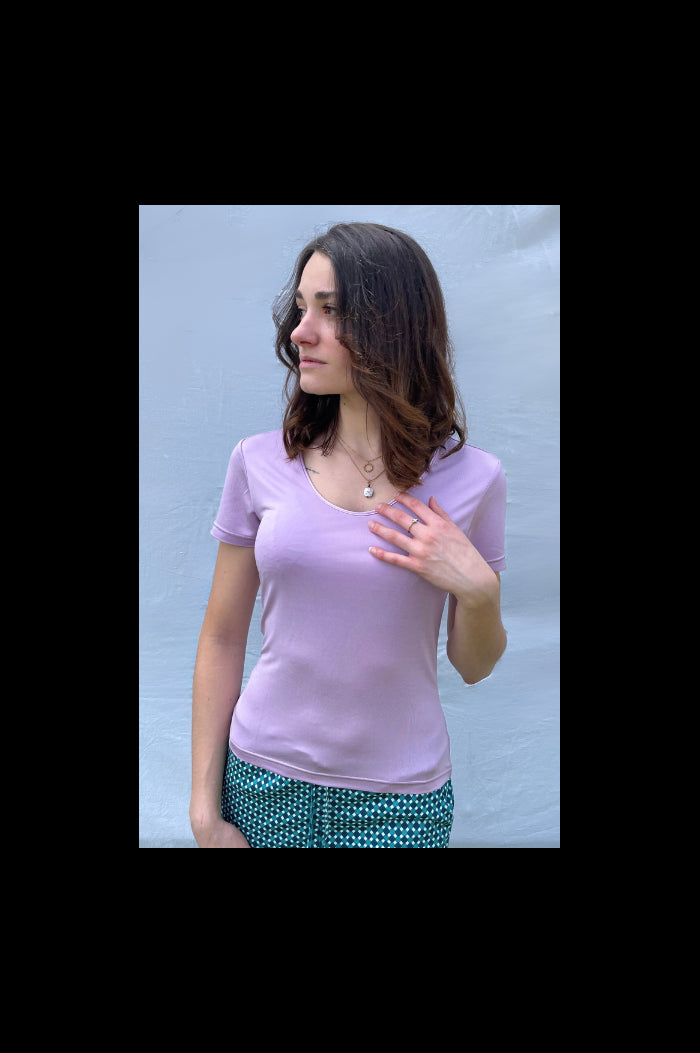 Tee-shirt soie manches courtes