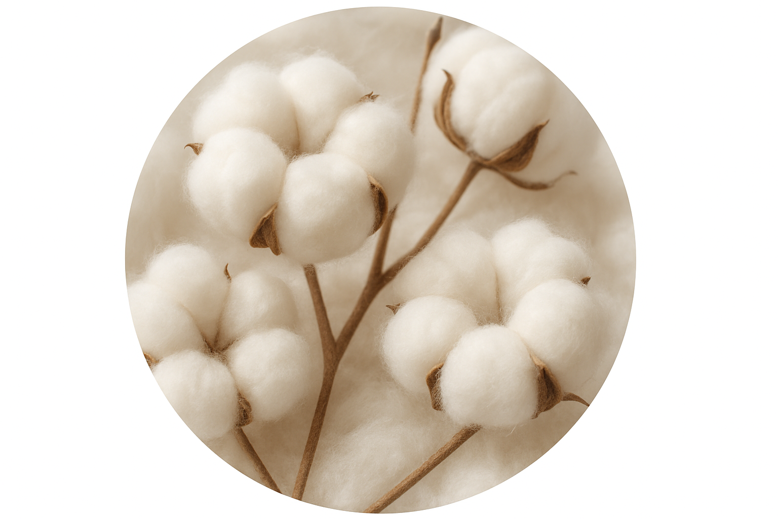 Visuel de la matière naturelle coton en rond